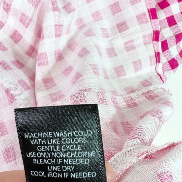 Torrid Blouse Womens 5X Gingham Button Up Long Sleeve Sweetheart Neck Top New - Picture 8 of 10